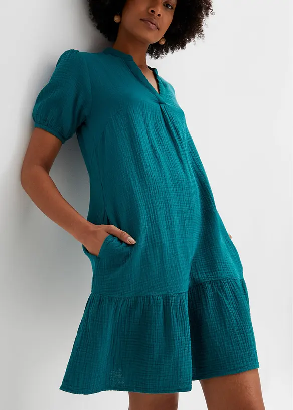 Robe courte en gaze de coton, bonprix