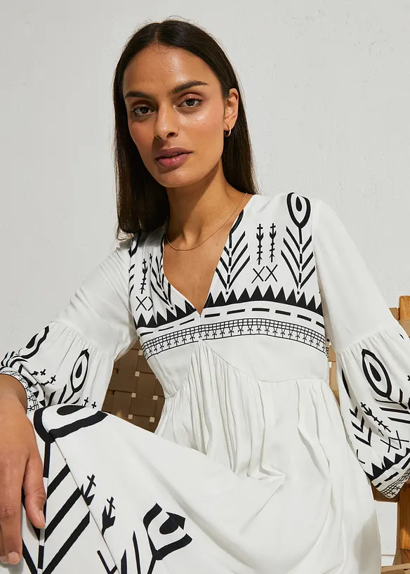 Midikleid aus flie&szlig;ender Viskose, bonprix