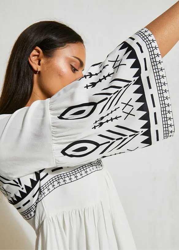 Midikleid aus flie&szlig;ender Viskose, bonprix