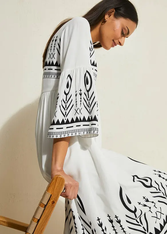 Midikleid aus flie&szlig;ender Viskose, bonprix