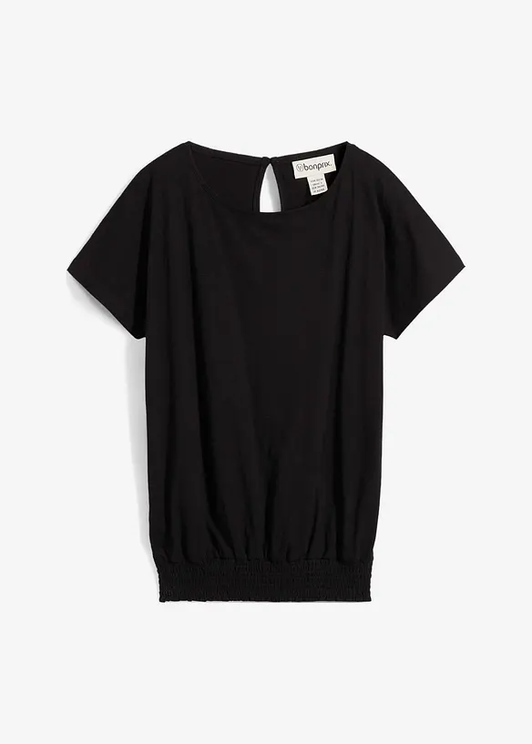 T-shirt en fil flamm&eacute; avec base smock&eacute;e, bonprix