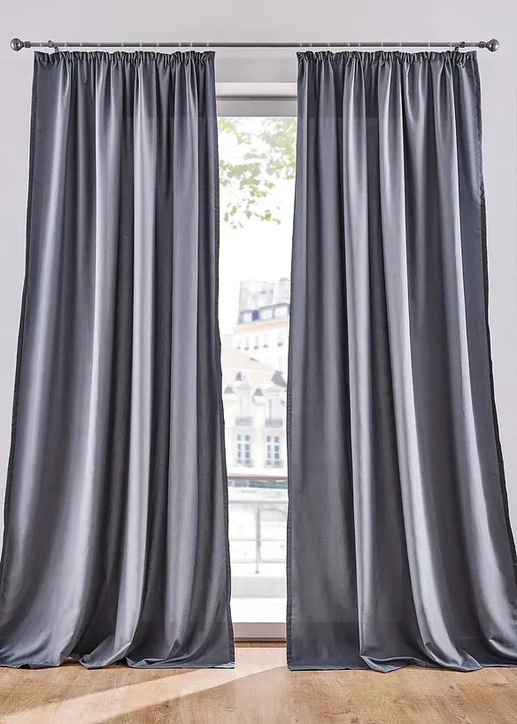Lot de 2 rideaux en microfibre, bonprix