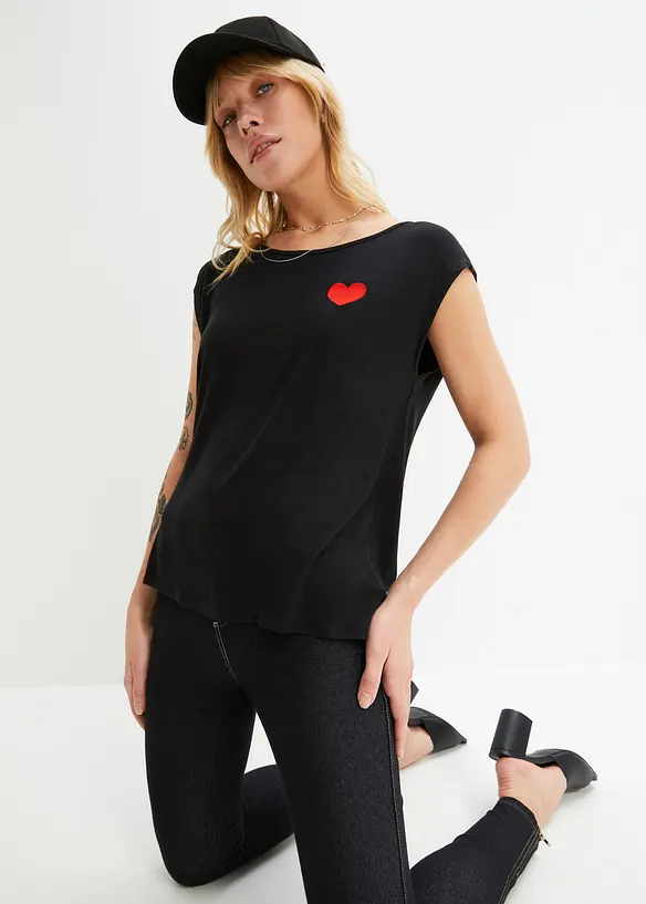 T-shirt fluide, plus long derri&egrave;re, bonprix