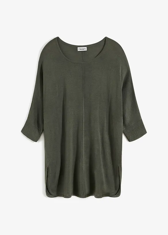 Pull en fine maille manches 3/4, bonprix