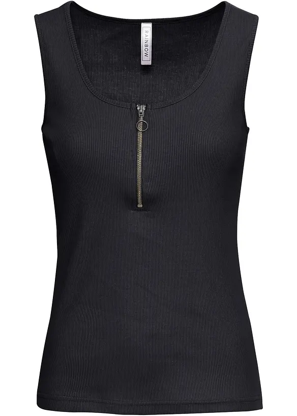 Ripp-Top mit Rei&szlig;verschluss, bonprix