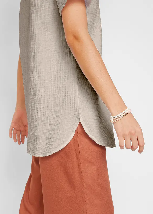 Tunique longue en gaze 100% coton, bonprix