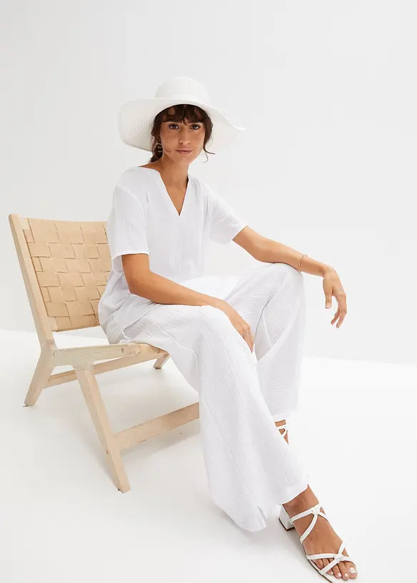 Tunique longue en gaze 100% coton, bonprix