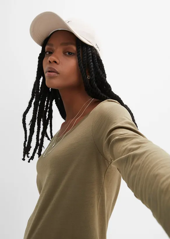 T-shirt manches longues 100% coton, bonprix