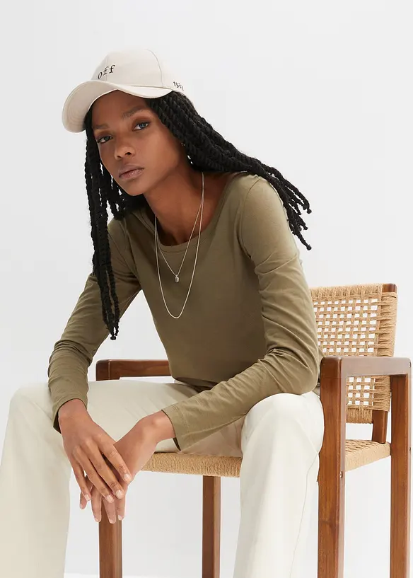 T-shirt manches longues 100% coton, bonprix