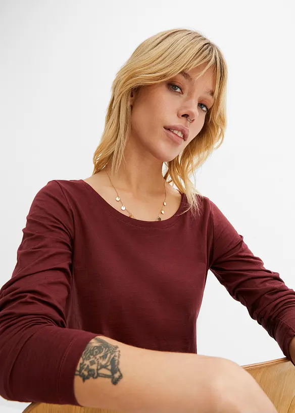 Langarmshirt aus reiner Baumwolle, bonprix