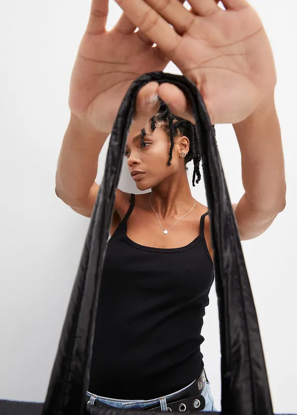 Lot de 2 tops &agrave; fines bretelles 100% coton, bonprix