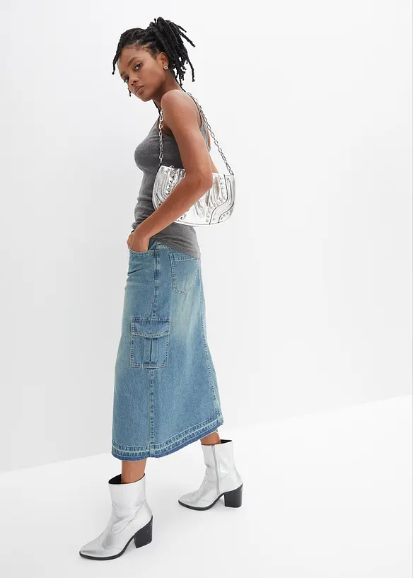 Lot de 2 tops &agrave; fines bretelles 100% coton, bonprix