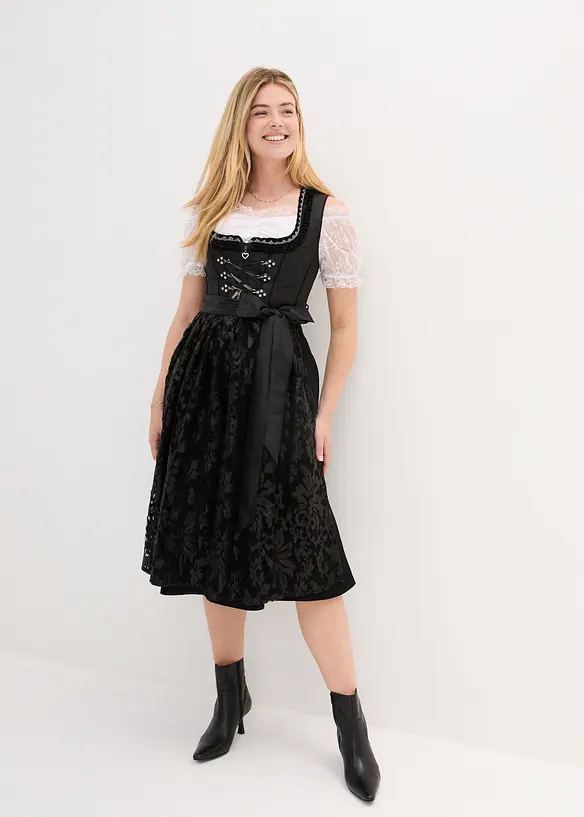 Dirndl avec tablier &agrave; sequins (ens. 2 pces), bonprix