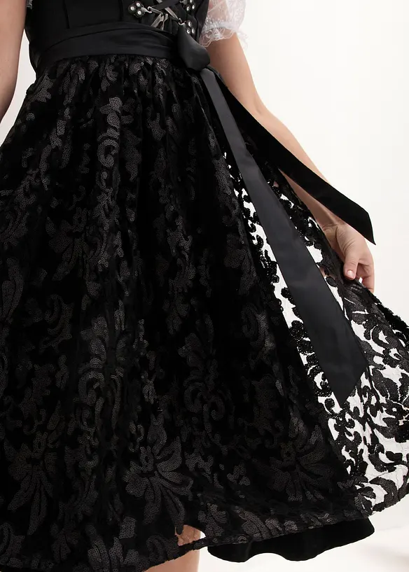 Dirndl avec tablier &agrave; sequins (ens. 2 pces), bonprix