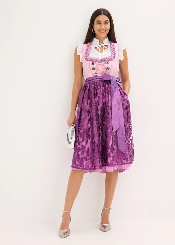 Dirndl avec tablier &agrave; sequins (ens. 2 pces), bonprix