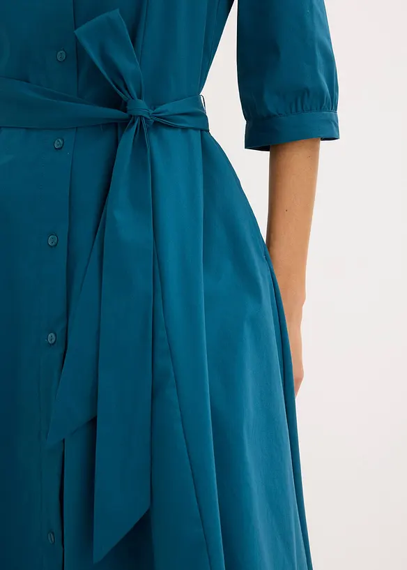 Hemdblusenkleid mit Spitze und Bindeband, bonprix