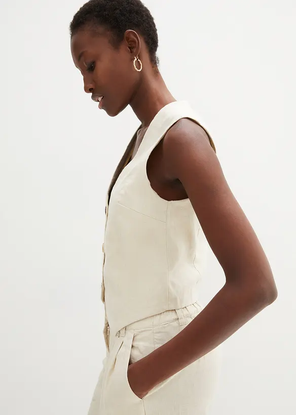 Gilet sans manches 100&nbsp;% lin, bonprix