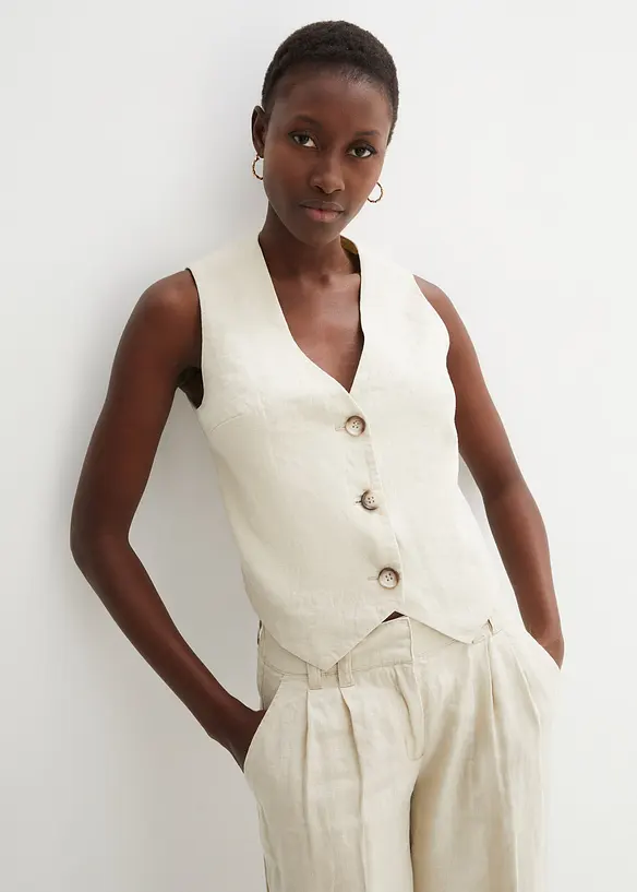 Gilet sans manches 100&nbsp;% lin, bonprix
