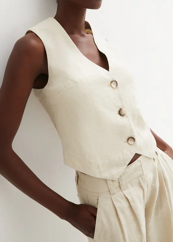 Gilet sans manches 100&nbsp;% lin, bonprix