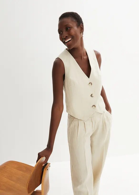 Gilet sans manches 100&nbsp;% lin, bonprix