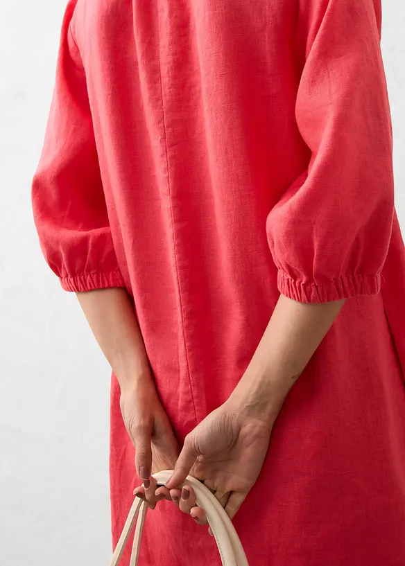 Kleid aus reinem Leinen, 3/4 Arm, bonprix