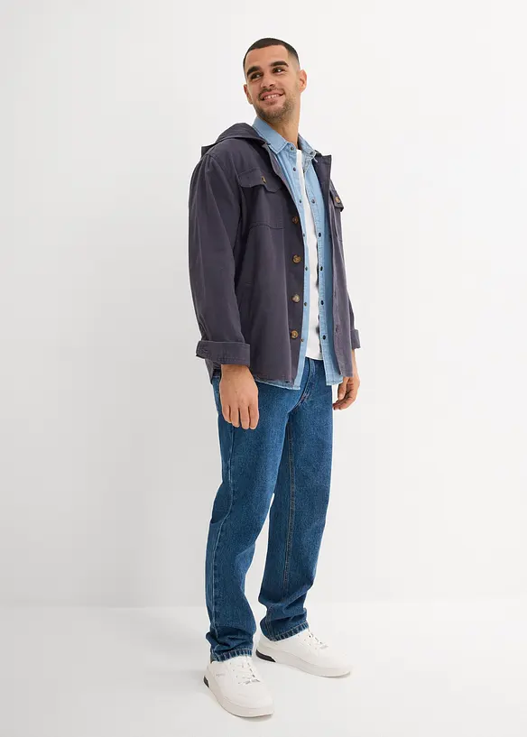 Jeanshemd, Kurzarm aus reiner Bio-Baumwolle, Slim Fit, bonprix