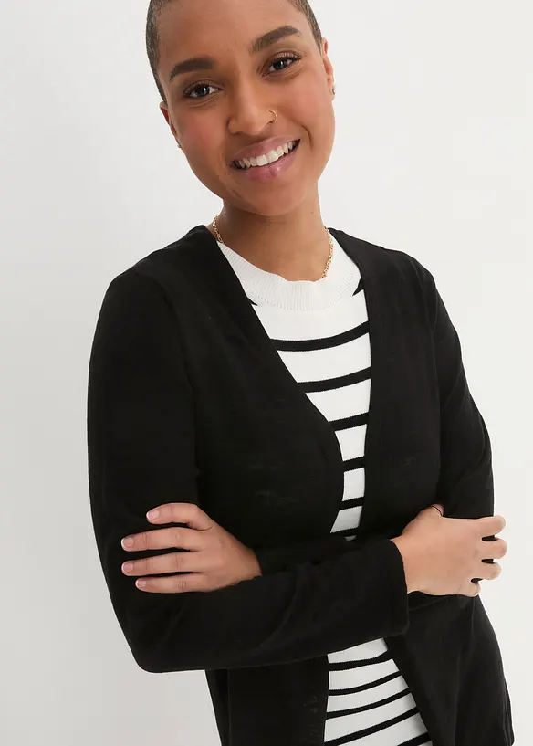 Gilet en maille 100% coton flamm&eacute;, bonprix