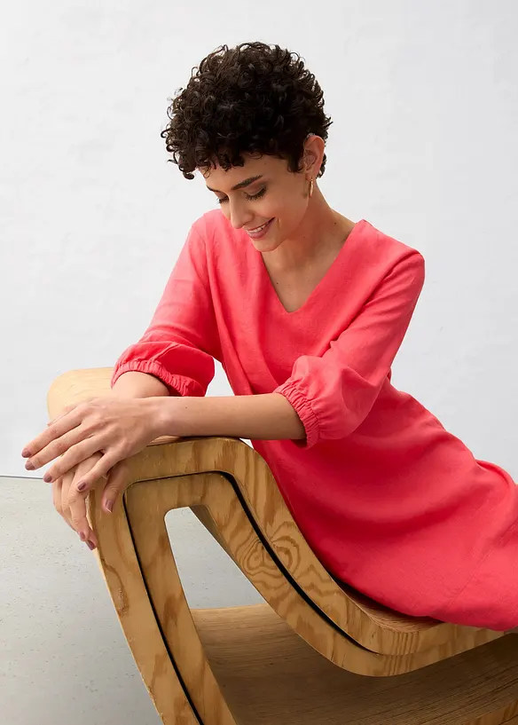 Kleid aus reinem Leinen, 3/4 Arm, bonprix