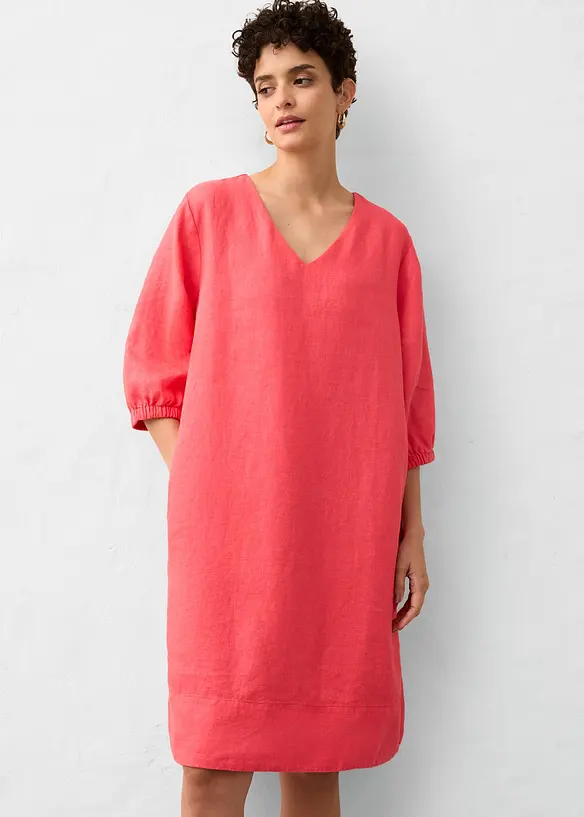 Kleid aus reinem Leinen, 3/4 Arm, bonprix