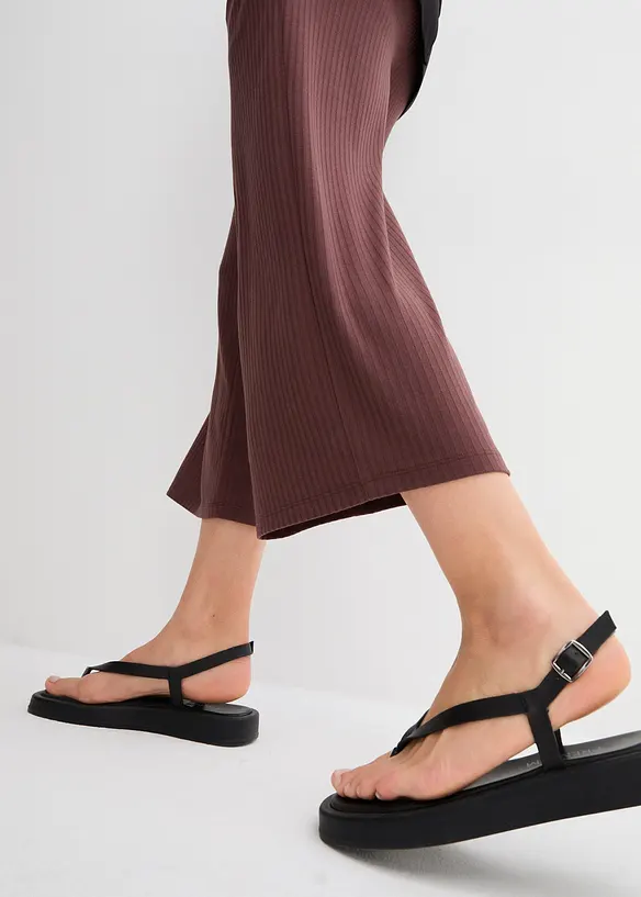 Jersey-Hose aus Rippe mit Bequembund, bonprix