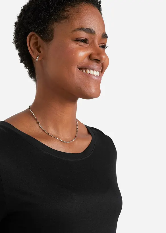 T-shirt long avec volant, bonprix