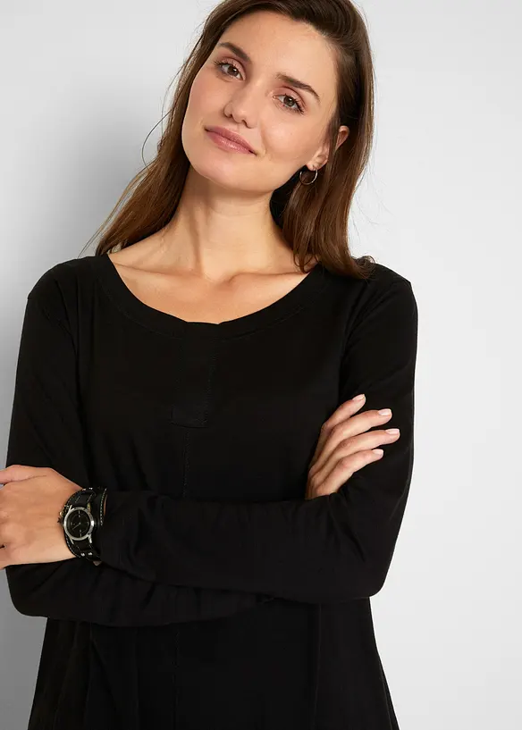 T-shirt manches longues en coton et viscose, bonprix