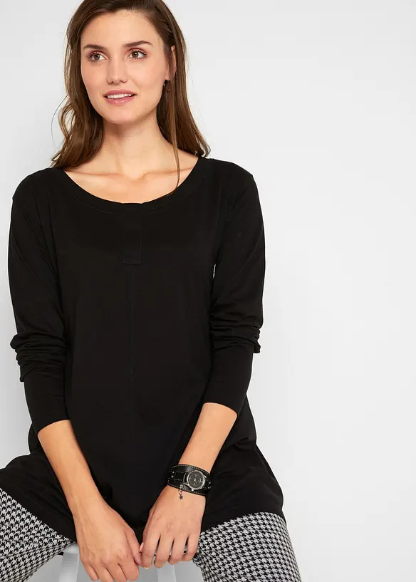 T-shirt manches longues en coton et viscose, bonprix