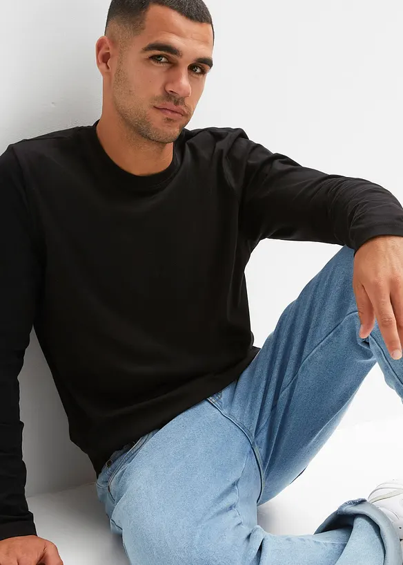 Lot de 2 T-shirts manches longues, bonprix