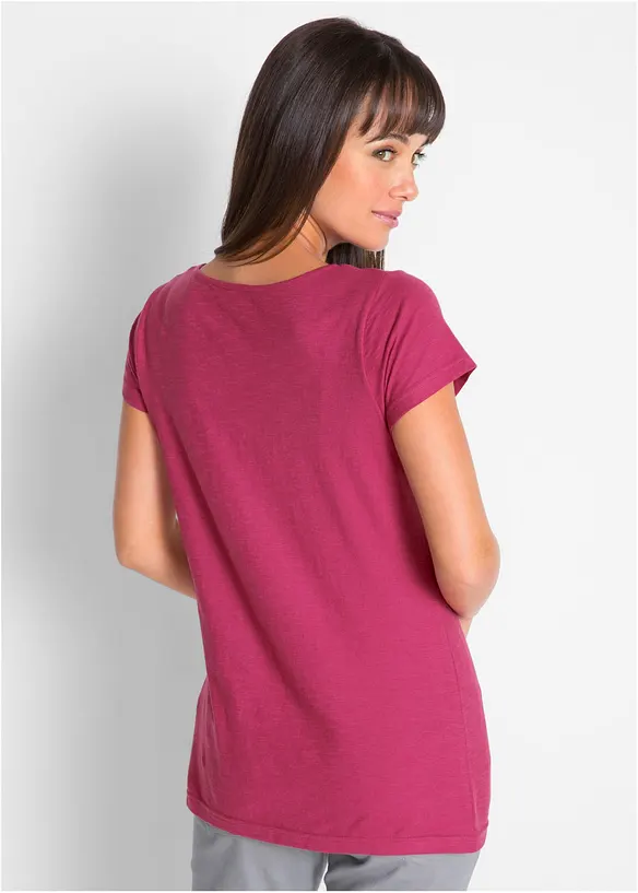 T-shirt fil flamm&eacute; manches courtes, bonprix