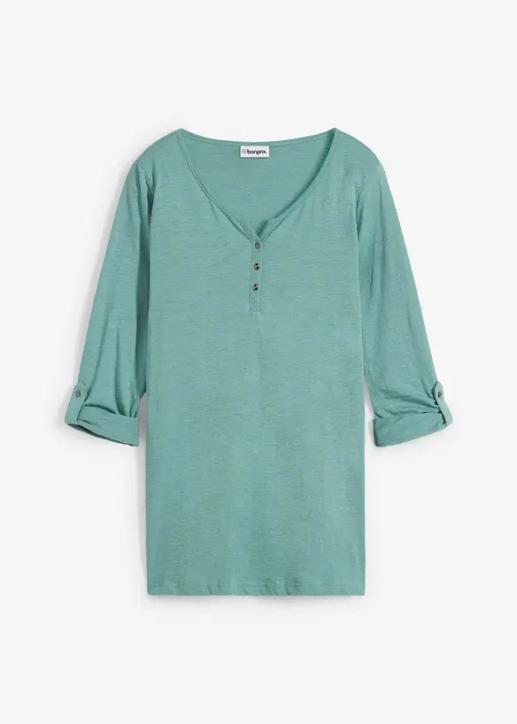 Shirt mit Knopfleiste aus reiner Bio-Baumwolle, bonprix