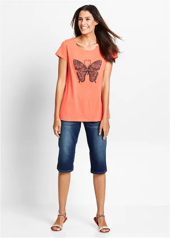 Jeans Bermuda Mid Waist, Bequembund, bonprix