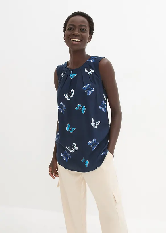 Blusentop aus flie&szlig;ender Viskose, bonprix