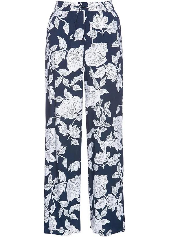Pantalon palazzo imprim&eacute; en viscose, bonprix