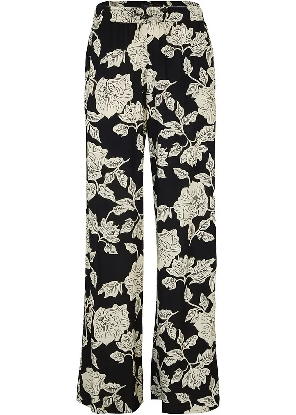 Pantalon palazzo imprim&eacute; en viscose, bonprix
