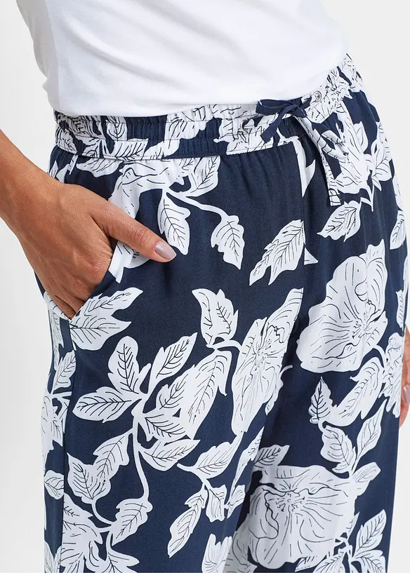 Pantalon palazzo imprim&eacute; en viscose, bonprix