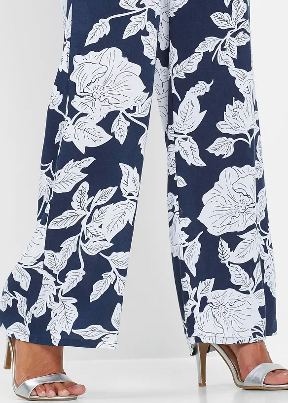 Pantalon palazzo imprim&eacute; en viscose, bonprix