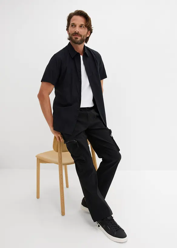 Regular Fit Superstretch-Cargohose mit Rei&szlig;verschlusstaschen, Straight, bonprix