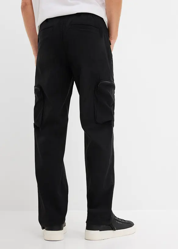 Regular Fit Superstretch-Cargohose mit Rei&szlig;verschlusstaschen, Straight, bonprix