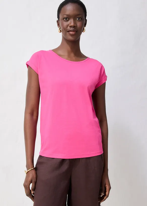 Shirt mit Seidenanteil, bonprix