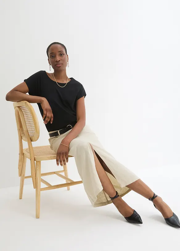 Shirt mit Seidenanteil, bonprix