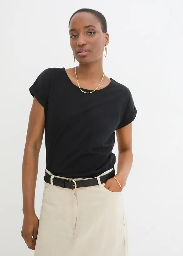 Shirt mit Seidenanteil, bonprix