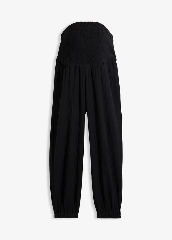 2-in-1 Umstandshose aus reinem Baumwollmusselin f&uuml;r die Schwangerschaft und danach, bonprix