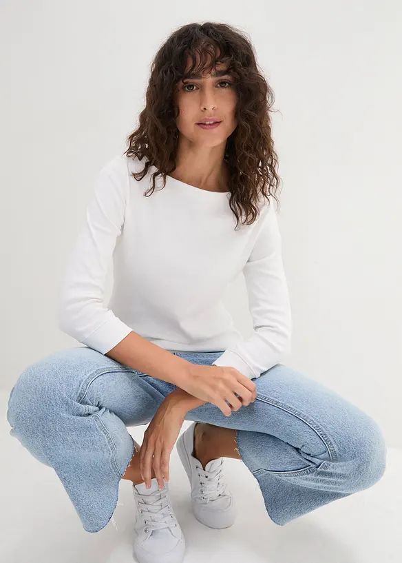 T-shirt manches longues 100% coton, bonprix