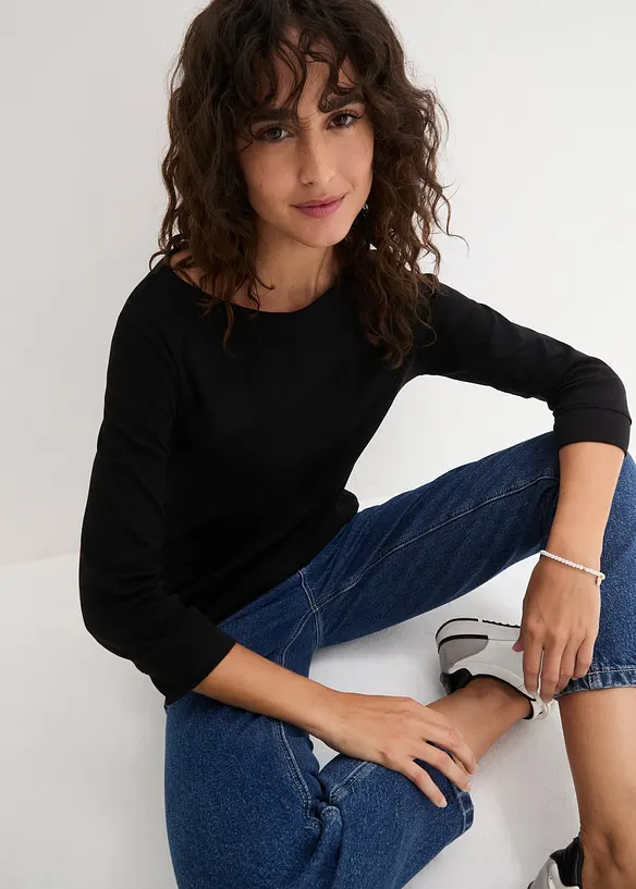 Langarmshirt aus reiner Bio-Baumwolle, bonprix